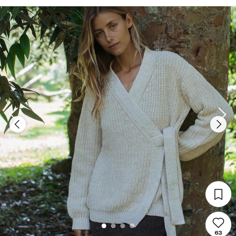 INDIGO LUNA COTTON WRAP SWEATER